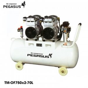 MÁY NÉN KHÍ KHÔNG DẦU GIẢM ÂM PEGASUS TM-OF750x2-70L – 2HP