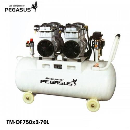 MÁY NÉN KHÍ KHÔNG DẦU GIẢM ÂM PEGASUS TM-OF750x2-70L – 2HP 1